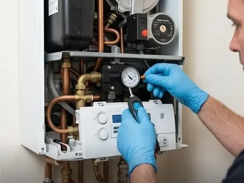 Boiler being serviced